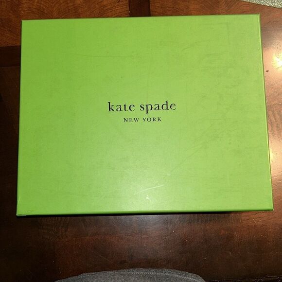 Kate Spade Black & White Print Ankle Strap Block Heel Bow Sandals(Size 11B) - Picture 9 of 10